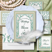 Signe De Table Art Déco William Morris Floral Mariage vert