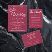 Menu Vin Rouge Simple Style Mariage Dîner (Personnalisez la collection de ce créateur indépendant. )