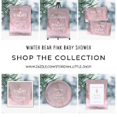 Schattige Winter Beer Roze Baby shower Dank u Bedankdoosjes