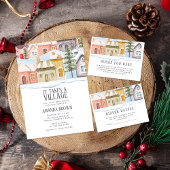 Invitation Noël d'hiver Il faut un Baby shower de village