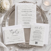 Invitation Mariage d'hiver élégant blanc 
