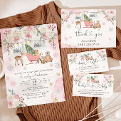 Signe De Table Winter Pink Woodland Animaux Hot Cocoa Bar