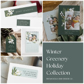 Winter Greenery Holiday Cadeaulabel