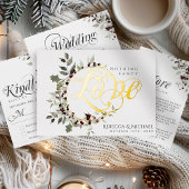 Cartons Réponse Elegant Winter Holly Calligraphy Script Wedding