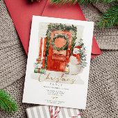 Waterverf Winter Cozy kerstversiering Etiket