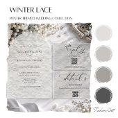 Carte D'accompagnement Détails du code QR de mariage d'hiver