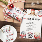 Gobelets En Papier Hiver ONE derland 1er anniversaire Beaux animaux