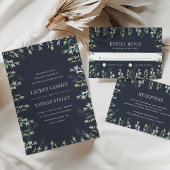 Invitation Sage d'hiver | Mariage botanique vert et marine