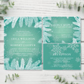 Invitation Mariage d'hiver Cyan élégant (Personnalisez la collection de ce créateur indépendant.)