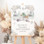 Serviette En Papier Hiver Blanc Floral Baby shower forestier