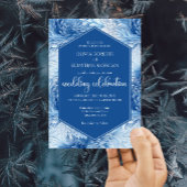 Save The Date Winter Wonderland Blue Snowflakes Mariage