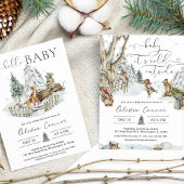 Invitation Baby shower des animaux mignons de bois d'hiver