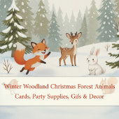 Assiettes En Carton Winter Woodland Merry Christmas Forest Animals