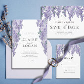 Numéro De Table Wisteria Dusty Purple Mariage d'aquarelle