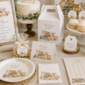 Bosdieren Baby Shower Boho Script Bedankjes Labels