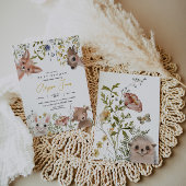 Bosdieren en wilde bloemen Dank u Cadeaulabel