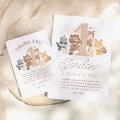 Invitation Fête d'anniversaire des animaux des bois
