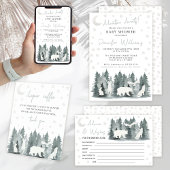 Boslandschap baby shower uitnodiging