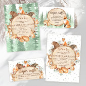 Bois forêt animaux garçon baby shower invitation