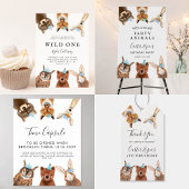 Woodland Animals Boy Birthday Party Kaart
