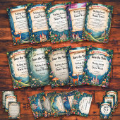 Woodland Enchanted Forest Castle Sprookjeshuwelijk All In One Uitnodiging