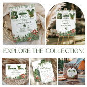 Invitation Green Woodland Mushroom It’s a Boy Forest