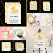 Assiettes En Carton Jaune moderne en caoutchouc Baby shower canard