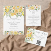 Yellow Peach Flowers Sage Greenery Wedding Welcome Acryl Bord (Personaliseer de collectie van deze zelfstandige maker.)