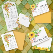 Serviette En Papier Mariage de automne de tournesol jaune, arc et init