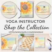Carte De Visite Yoga Studio Instructeur QR Code Tournesol