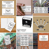 Marque d'affaires sur Sticker en forme ovale blanc