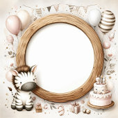 Sachets En Papier Cadre photo Zebra pour les fêtes d'anniversaire de