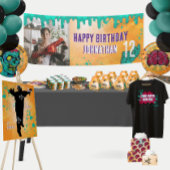 Schietend doel Zombie Verjaardagsfeestbanner Spandoek