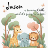 Carte postale Zoo Invitation Anniversaire