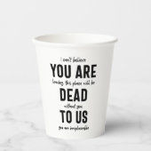 collega farewell, pensionering, medearbeider vaarw papieren bekers (Voorkant)