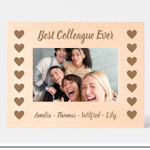 Collega Hartpatroon Op maat gemaakte houten fotoli Gegraveerde Lijstjes