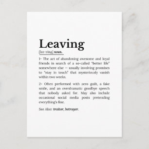 Collega vertrekt: kantoorafscheidshumor briefkaart