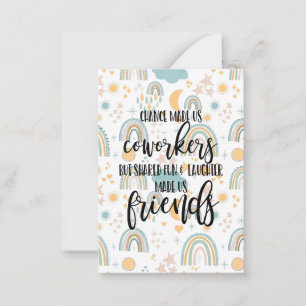 Collega werk vriend cadeau Werk BFF, vriendschap Notitiekaartje