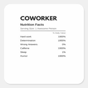 Collega's & collega's Grappige Voedingsfeiten Esse Vierkante Sticker