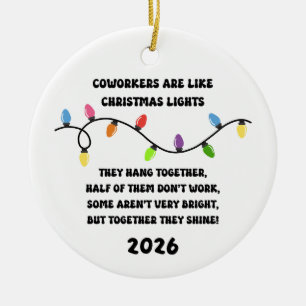 Collega's zijn als kerstverlichting keramisch ornament