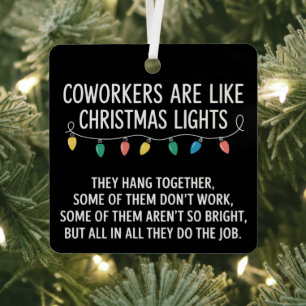Collega's Zijn Als Kerstverlichting Metalen Ornament