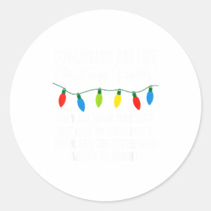 Collega's Zijn Net Kerstverlichting Grappige Colle Ronde Sticker