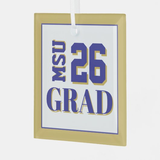 College Afstudeerder '26 Glas Ornament (Voorkant links)