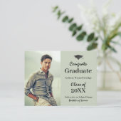 College afstuderen aankondiging met foto (Staand voorkant)