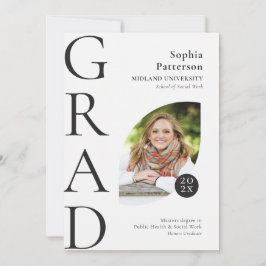 College Afstuderen Black White Aankondiging