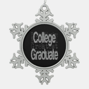 College Afstuderen extraordinaire Tin Sneeuwvlok Ornament
