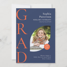 College Afstuderen Foto Blue Oranje Aankondiging