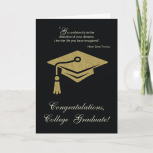 College Afstuderen Gefeliciteerd met zwart met gou Kaart