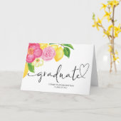 College Afstuderen Gift Idee School Afstudeerder C Kaart (Gele Bloem)