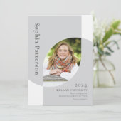 College Afstuderen twee foto grijs wit Aankondiging (Staand voorkant)